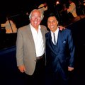 Frank Abagnale Jr., left, is pictured with Dominic Fortuna, who plays Frank Abagnale Sr. in the tour...
