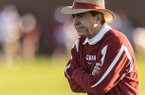 Alabama coach Nick Saban watches his team's practice, Tuesday, Dec. 18, 2012, in Tuscaloosa, Ala. The team began preparations for the BCS National Championship college football game against Notre Dame on Jan. 7 in Miami. (AP Photo/AL.com, Vasha Hunt)