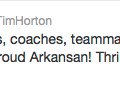Tim Horton tweets following his decision to accept an assistant coaching position at Auburn. 