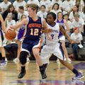 Brittany Ward, Rogers Heritage guard, tries to spin past Fayetteville defender Jaylah Prude on Frida...