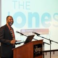 Cory Anderson, with the Winthrop Rockefeller Foundation, addresses the crowd as they get ready for a...