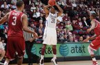 Texas A&M guard Elston Turner (31) takes a jump shot in a Southeastern Conference game against Arkansas Wednesday, Jan. 9, 2013, at Reed Arena in College Station, Texas. Turner finished with 15 points and the Aggies won 69-51.
