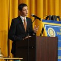 Nicholas Van Slooten, 14, speaks Wednesday about low income for teachers at the Arend Arts Center at...