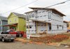 A new house being constructed by Jacobs and Newell Co. takes shape Thursday at 529 S. Block Ave. in Fayetteville. 