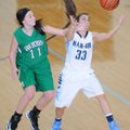 Carlye Bohannon, right, Springdale Har-Ber, fights for a loose ball Friday with Van Buren’s Michelle...