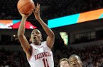 BJ Young is leading Arkansas with 17.3 points per game this season.