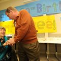 Martha Agee, left, visits Tuesday with Jeter Morse, lead teacher for the Agee-Lierly Life Preparatio...