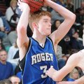 Jake Killingsworth of Rogers looks for an open teammate during the second half of the game against S...