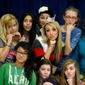 Sloane Roberts of Rison, Miss Arkansas 2012, center, poses Thursday for a photo with Sonora Middle S...