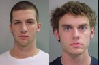 Colin Poche (left) and Adam Meyer (right) were arrested Sunday and charged with shoplifting. 