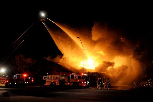 
                               
                                  Photo by Anthony Reyes&mdash;
                               
                           
                           Springdale firefighters respond to a fire at an abandoned church Sunday, Jan. 20, 2013 on the north east corner of Grove Avenue and Thompson Street in Springdale.