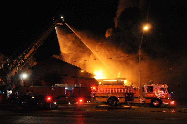 
                               
                                  Photo by Anthony Reyes&mdash;
                               
                           
                           Springdale firefighters respond to a fire at an abandoned church Sunday, Jan. 20, 2013 on the north east corner of Grove Avenue and Thompson Street in Springdale.