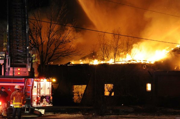 
                               
                                  Photo by Anthony Reyes&mdash;
                               
                           
                           Springdale firefighters respond to a fire at an abandoned church Sunday, Jan. 20, 2013 on the north east corner of Grove Avenue and Thompson Street in Springdale.