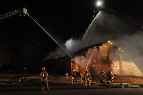 
                               
                                  Photo by Anthony Reyes&mdash;
                               
                           
                           Springdale firefighters respond to a fire at an abandoned church Sunday, Jan. 20, 2013 on the north east corner of Grove Avenue and Thompson Street in Springdale.