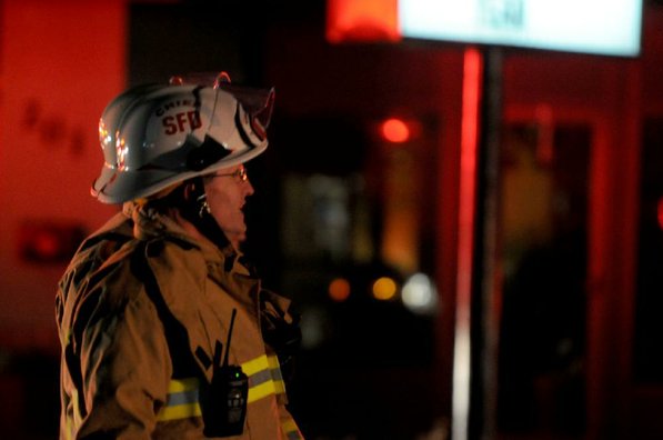 
                               
                                  Photo by Anthony Reyes&mdash;
                               
                           
                           Springdale chief Mike Irwin watches as Springdale firefighters respond to a fire at an abandoned church Sunday, Jan. 20, 2013 on the north east corner of Grove Avenue and Thompson Street in Springdale.