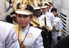 The Little Rock Central High School marching band members (from left) Samantha Buxbaum, Ashley Louden, Kathryn Bryles and Maryssa Barron lined up Monday, hours before joining the inaugural parade in Washington. 
