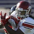 Senior Bowl South Squad wide receiver Cobi Hamilton of Arkansas catches a pass during Senior Bowl fo...
