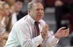 “Well, clearly we are disappointed,” said Arkansas Coach Tom Collen (shown here in January), whose team posted its lowest output since losing to No. 14 Vanderbilt 61-34 on Jan. 28, 2007. Arkansas lost to No. 13 Georgia 66-34 at Stegeman Coliseum in Athens, Ga. Thursday night.