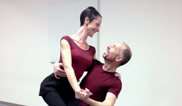 carrie-dicken-director-of-dance-at-the-blackbird-academy-of-arts-and-stephen-stone-dance-professor-at-the-university-of-arkansas-at-little-rock-demonstrate-swing-dance-movements-during-a-class-jan-12-at-the-academys-studio-in-conway-blackbird-academy-will-sponsor-a-swing-dance-ball-saturday-at-the-centennial-center-of-centennial-valley-country-club-in-conway