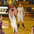 Prairie Grove junior Lacey Beeks pulls up to take a jumper against Gentry. Beeks scored 19 points as...