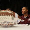 Stuttgart’s Dontrell Brown was one of six high school football players honored by the Little Rock To...