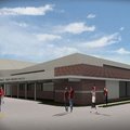 An artist's rendering shows a proposed dual-sport facility for baseball and track & field. 