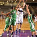 Tyler McCullough, a Fayetteville senior, takes a shot in the lane over Van Buren freshman Mitchell S...