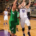 Fayetteville’s Lauren Schuldt, right, takes a shot in the lane as Van Buren’s Maria Santillana, left...