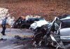 An Arkansas State Police trooper looks at the aftermath of an early morning accident which killed one person. The accident was reported about  6:15 a.m.
near the ROgers city limits on Arkansa 12 at the Dream Valley Road intersection. Two people had to be extricated from the vehicles.
