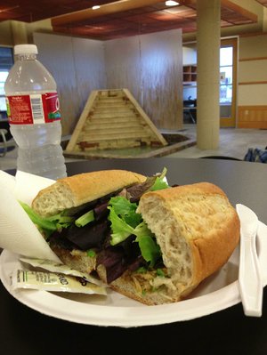 
A Garden Burger on wheat roll with salad mix is $4 at the Central Arkansas Library System Main Library's Prose Garden Cafe.