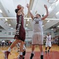 Josiah Wymer, right, of Springdale High tries to block the shot by Siloam Springs’ Payton Henson on ...