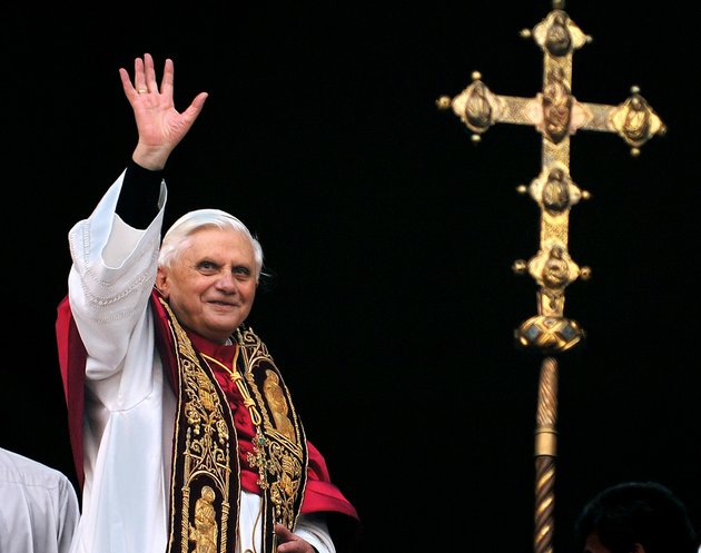 this-april-19-2005-file-photo-shows-pope-benedict-xvi-greeting-the-crowd-from-the-central-balcony-of-st-peters-basilica-moments-after-being-elected-at-the-vatican-on-monday-feb-11-2013-benedict-xvi-announced-he-would-resign-feb-28-the-first-pontiff-to-do-so-in-nearly-600-years