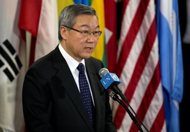 south-koreas-foreign-minister-kim-sung-hwan-speaks-at-a-news-conference-after-the-un-security-council-held-an-emergency-meeting-on-north-koreas-nuclear-test-at-un-headquarters-tuesday-feb-12-2013