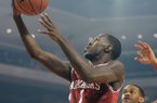 Arkansas' Mardracus Wade (1) scores against Auburn during an NCAA college basketball game on Wednesday, Feb. 13, 2013, at Auburn Arena in Auburn, Ala. (AP Photo/al.com, Julie Bennett)