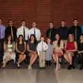 Bentonville High School’s Colors Day court is, back row, from left, Nick Smith, Johnny Drechny, Ryan...
