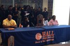 Hall basketball players Bobby Portis (right, center) and Tyler Scaife (left, center) accepted invitations to play in the 2013 McDonald's All-American Game at the United Center in Chicago on April 3.