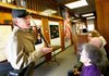 STAFF PHOTO JASON IVESTERDoug Kidd of Tontitown details various Civil War weaponry during a presentation on Satuday, Feb. 16, 2013, inside the Rogers Histrorical Museum Education Annex. Kidd and Paul Dolle (cq) jointly delivered a presentation called Civil War Secrets of Osage Springs for about 50 in attendance.