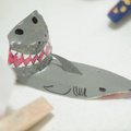 A shark-themed boat was entered for competition. 