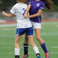 Fayetteville’s Taylor Ward and Bryant’s Tori Rose collide while attempting to control the ball May 1...