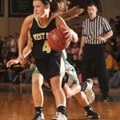 Sydney Franklin of West Fork drives to the basket through the Greenland defense Jan. 18 at Dee Lee G...