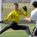 Ben O’Brien, Springdale Har-Ber goalkeeper, defends against Bentonville last season. O’Brien will mo...