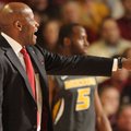 Arkansas coach Mike Anderson directs his players Saturday, Feb. 16, 2013, during the first half of p...