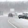 A car ran off the road Wednesday heading north on Interstate 540 between the Sunset Avenue exit and ...