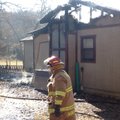 The scene of a house fire Friday near Goshen.