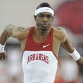 Arkansas senior Tarik Batchelor competes in the triple jump Sunday, Feb. 24, 2013, during the Southe...