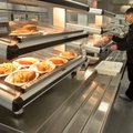 Juan Alvarez, Fayetteville High school sophomore, takes a look through the cafeteria food selection ...