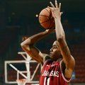 Arkansas guard BJ Young leads Arkansas with 15.3 points per game, but only scored a combined seven p...