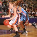 Emilie Jobst, a Rogers Heritage sophomore guard, drives past Fort Smith Southside senior post Lauren...