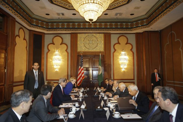 us-secretary-of-state-john-kerry-third-from-left-meets-with-arab-league-secretary-general-nabil-elaraby-across-the-table-from-kerry-in-cairo-egypt-on-saturday-march-2-2013-cairo-is-the-sixth-leg-of-kerrys-first-official-overseas-trip-and-begins-the-middle-east-portion-of-his-nine-day-journey