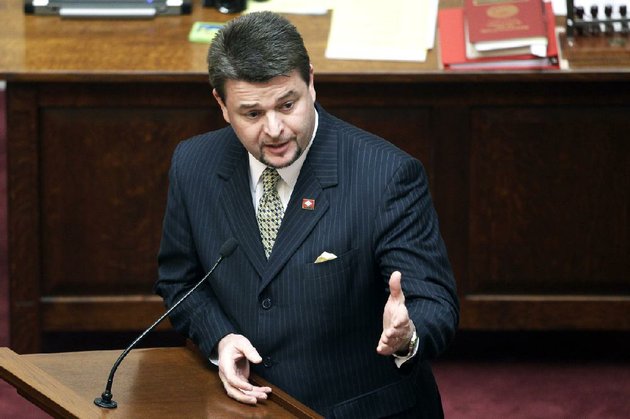 sen-jason-rapert-r-conway-speaks-in-the-senate-chamber-at-the-arkansas-state-capitol-in-little-rock-ark-tuesday-march-5-2013-the-arkansas-senate-voted-tuesday-to-override-gov-mike-beebes-veto-of-raperts-legislation-that-would-ban-most-abortions-from-the-12th-week-of-pregnancy-onward-and-would-give-the-state-the-most-restrictive-abortion-laws-in-the-country-ap-photodanny-johnston